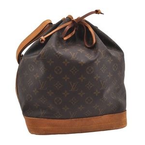 Authentic Louis Vuitton Monogram Noe Shoulder Drawstring Bag M42224 LV 1164H